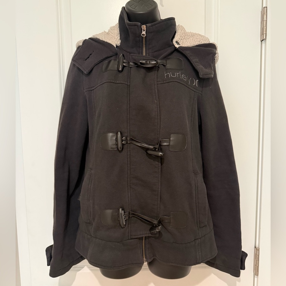 Hurley Toggle Shearling Zip Up Hoodie